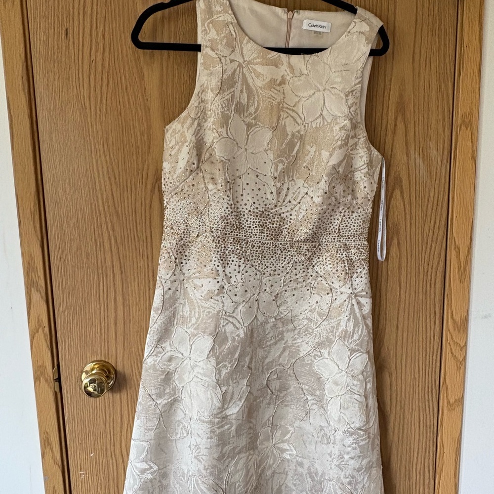 Calvin Klein Beige Floral Mini Dress